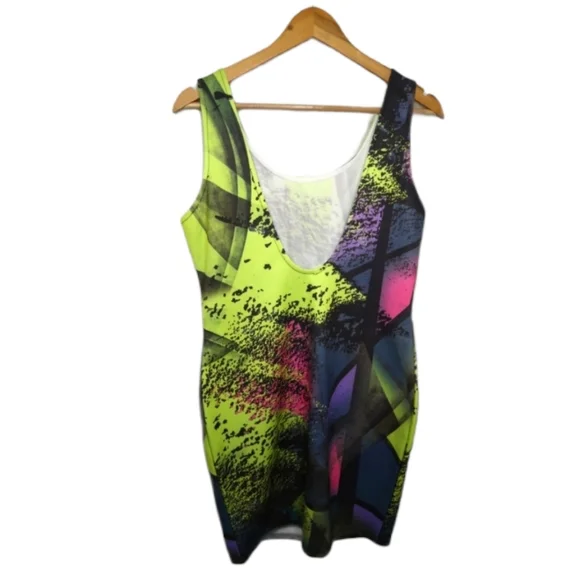TIC TOC (NWOT) Neon Multicolor Dress - Picture 4 of 9